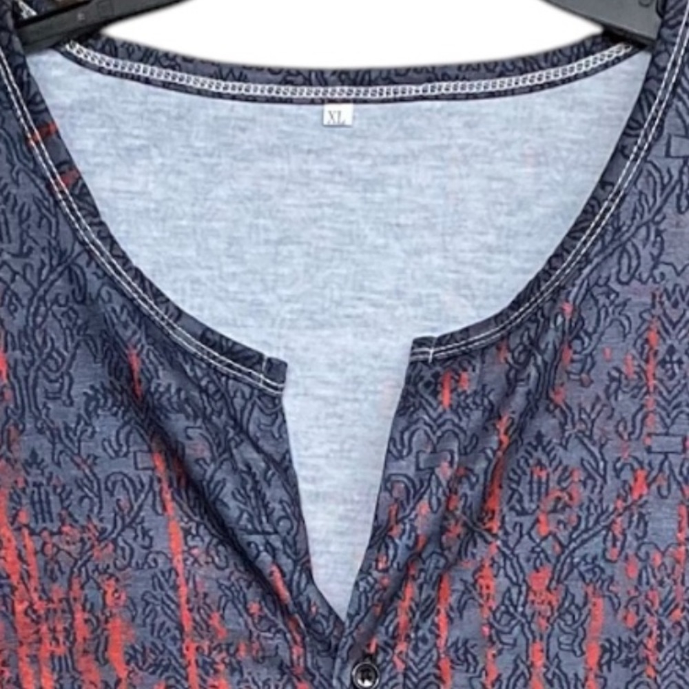 New Red and Black Buttoned Top - Picture 10 of 10